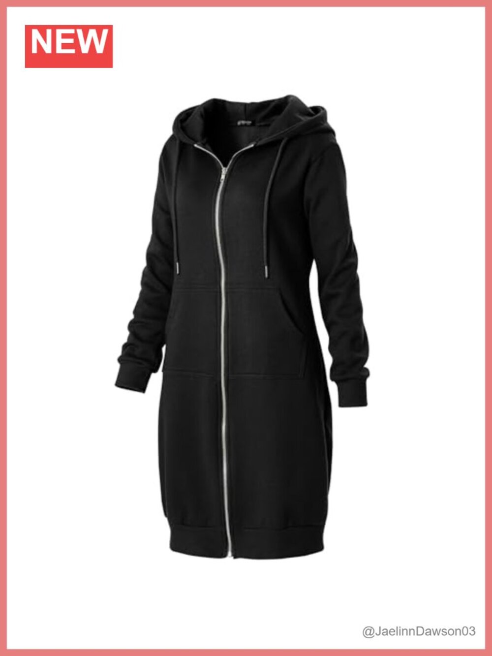 GIVON Womens Zip Up Long Tunic Hoodie Sweatshirt Fleece Jacket with Pockets